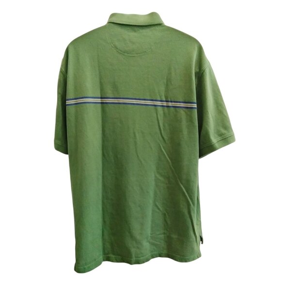 St Johns Mens Sizes XL Polo Shirt Bay Yarn Dye Pique Green Striped Casual - Picture 4 of 7